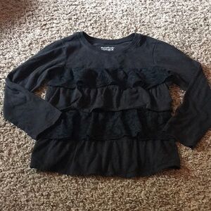 Garanimals Black Long Sleeve Shirt with Layered Ruffles